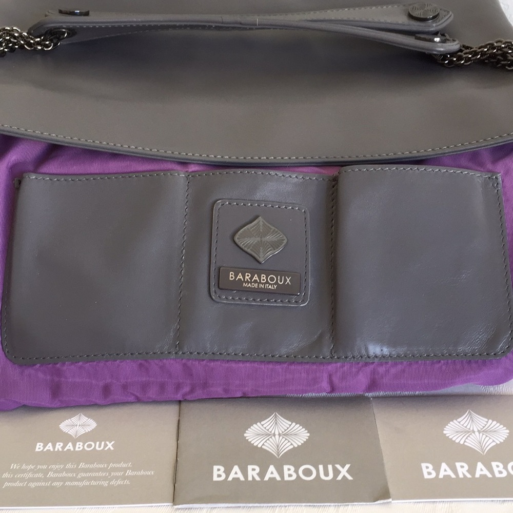 Baraboux Leather And Python Chain Strap Bag - image 6